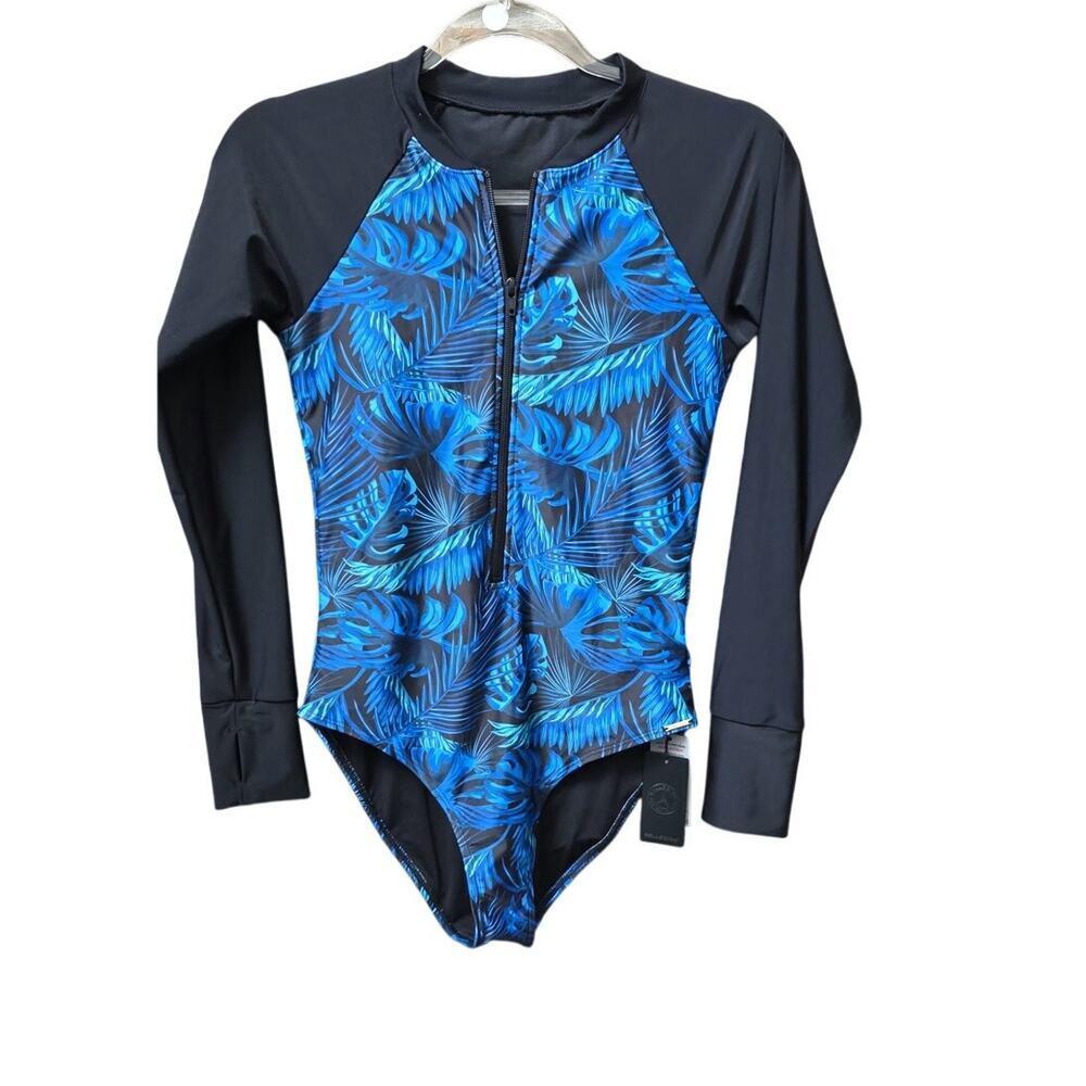 Relleciga NEW One Piece Zip Up Rash Guard Swimsuit One Piece Sz Small $119